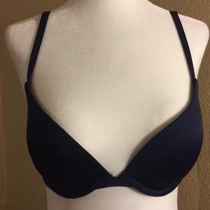 Bras. 32 D padded. Parisa. Navy blue. Underwire.